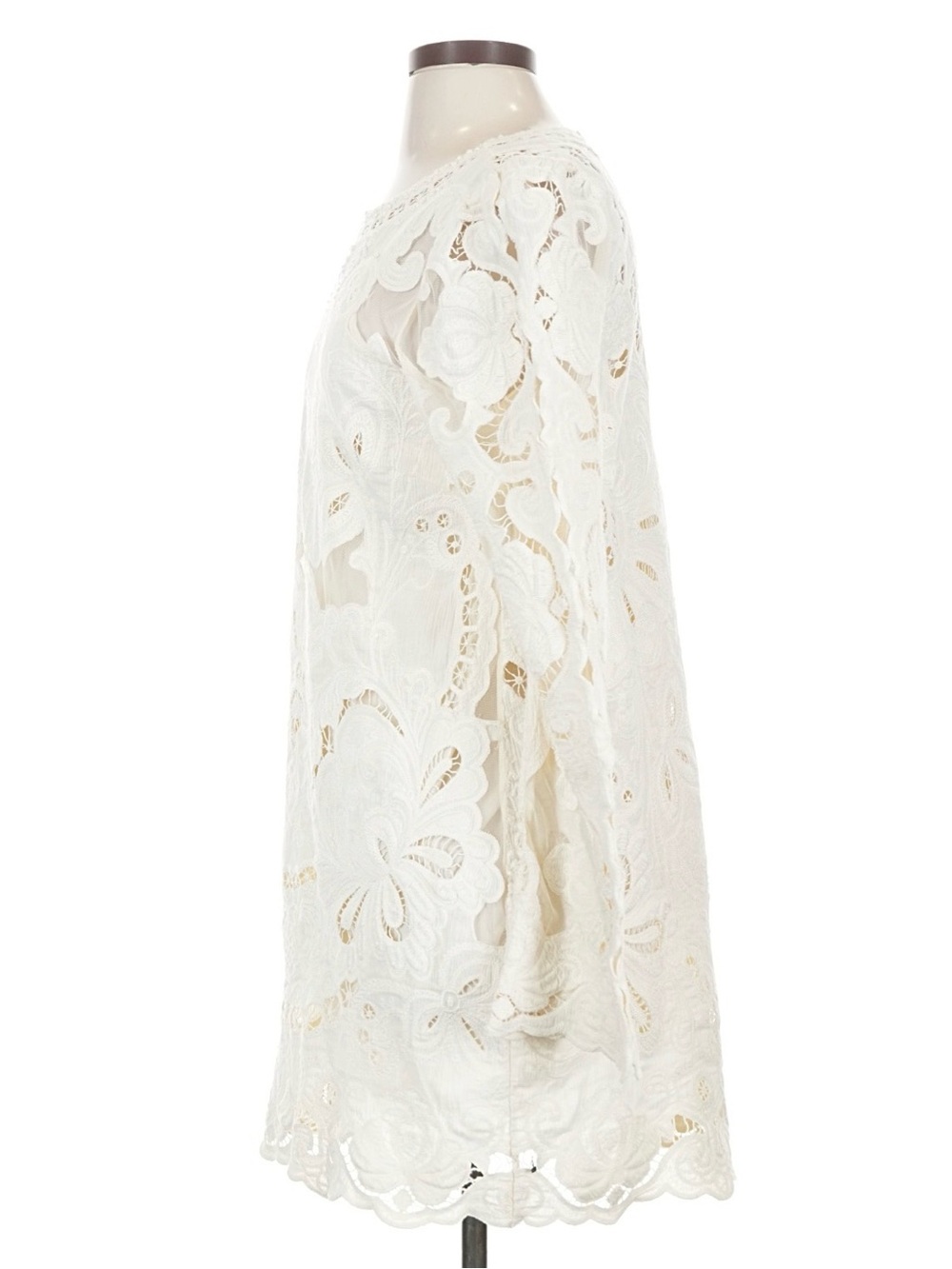 Sea New York White Cream Lace Long-Sleeve Lysa Embroidered Mini Dress - Picture 11 of 16